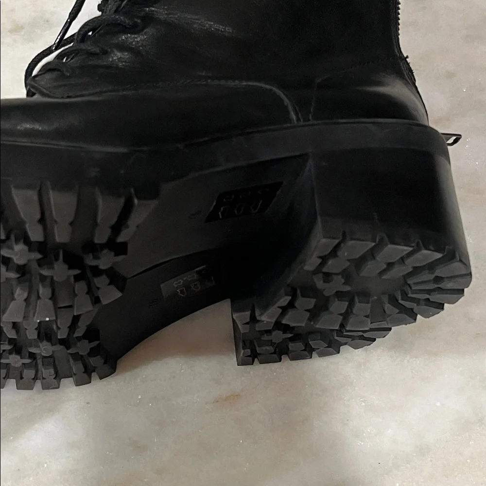 Madewell Black Leather Combat Boots 7.5 - Picture 6 of 9